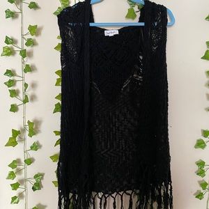Cloud Chaser Black Fringe Vest